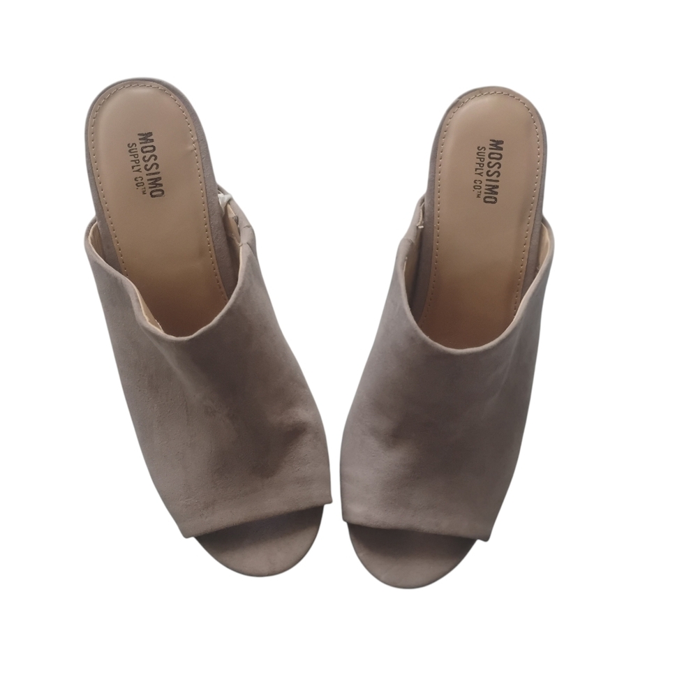 Mossimo Man-made Suede Elegant Tan Mules Sz 8 1/2 - Picture 5 of 10